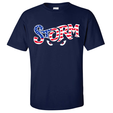 Lake Elsinore Storm Adult Patriotic New Wordmark Tee